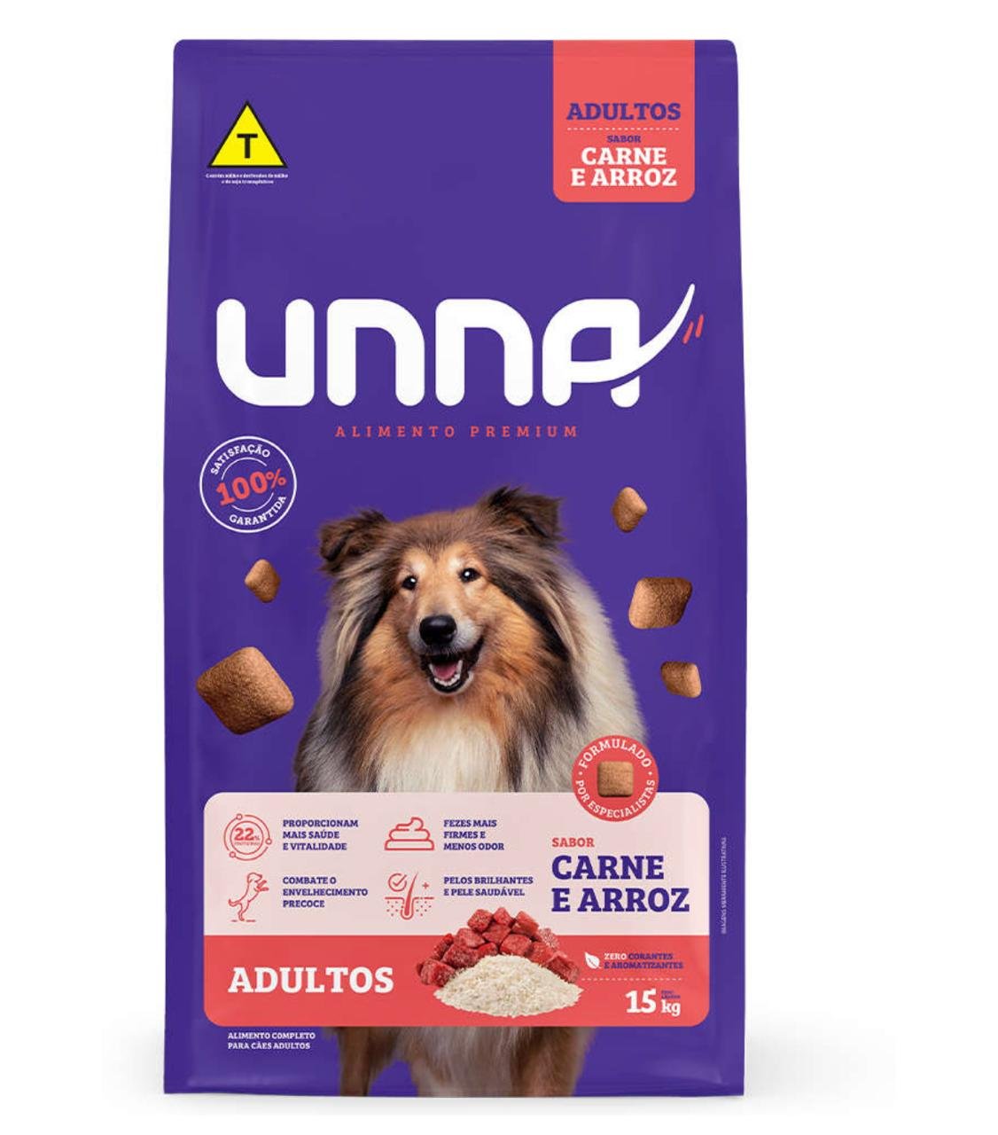 UNNA CARNE ARROZ 15KG CAES ADULTOS